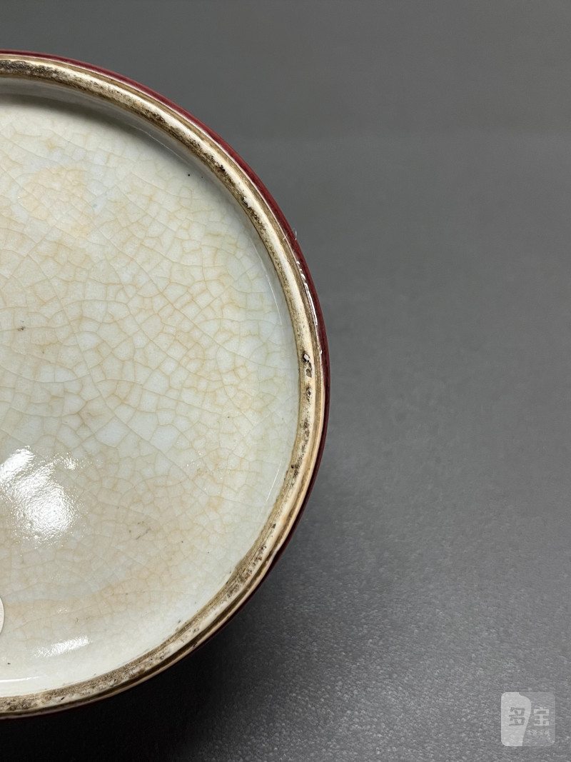 清早期  郎窑红釉太白尊（带木座） - 图15